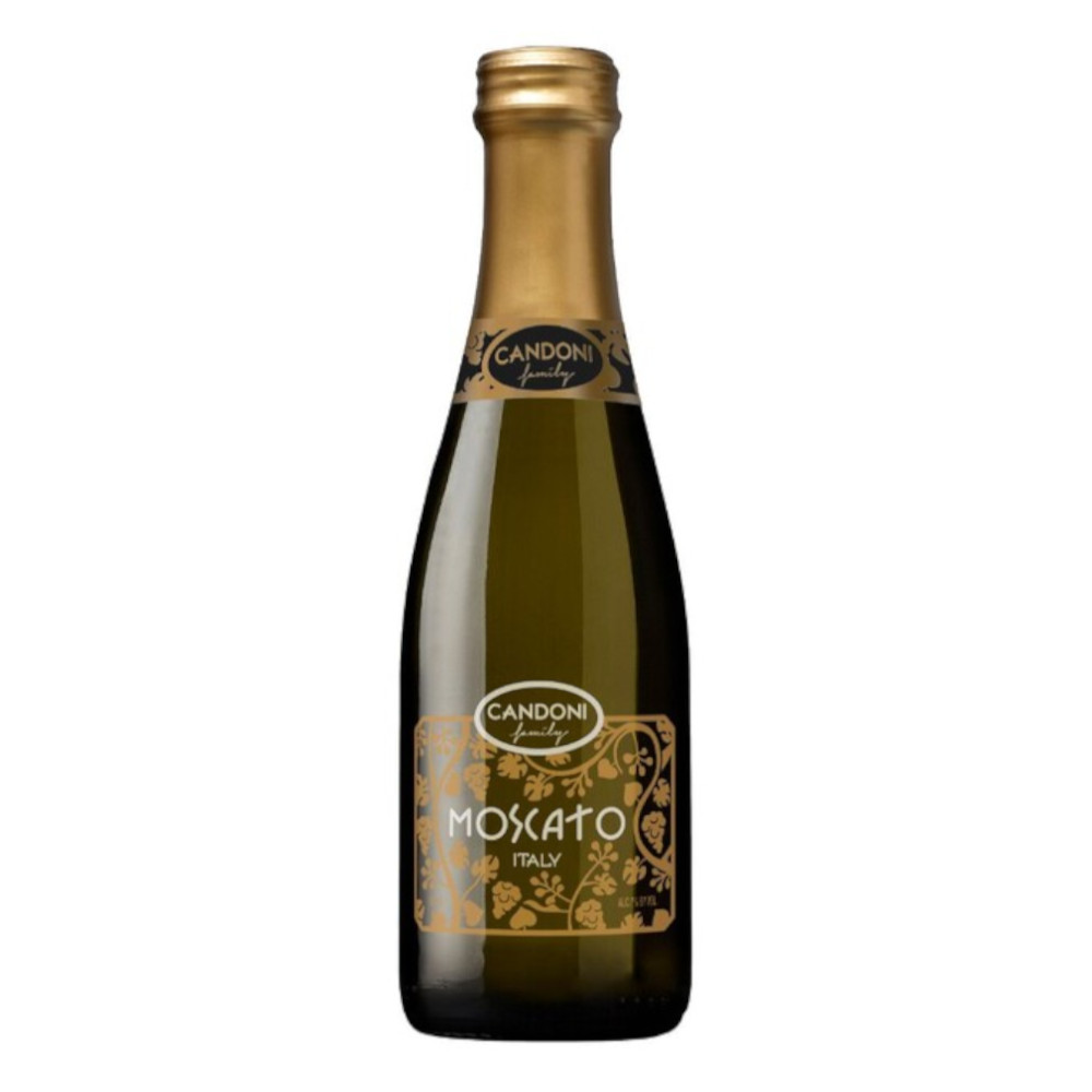Wino Musujące Candoni Moscato Bianco białe półsłodkie 7% 187 ml
