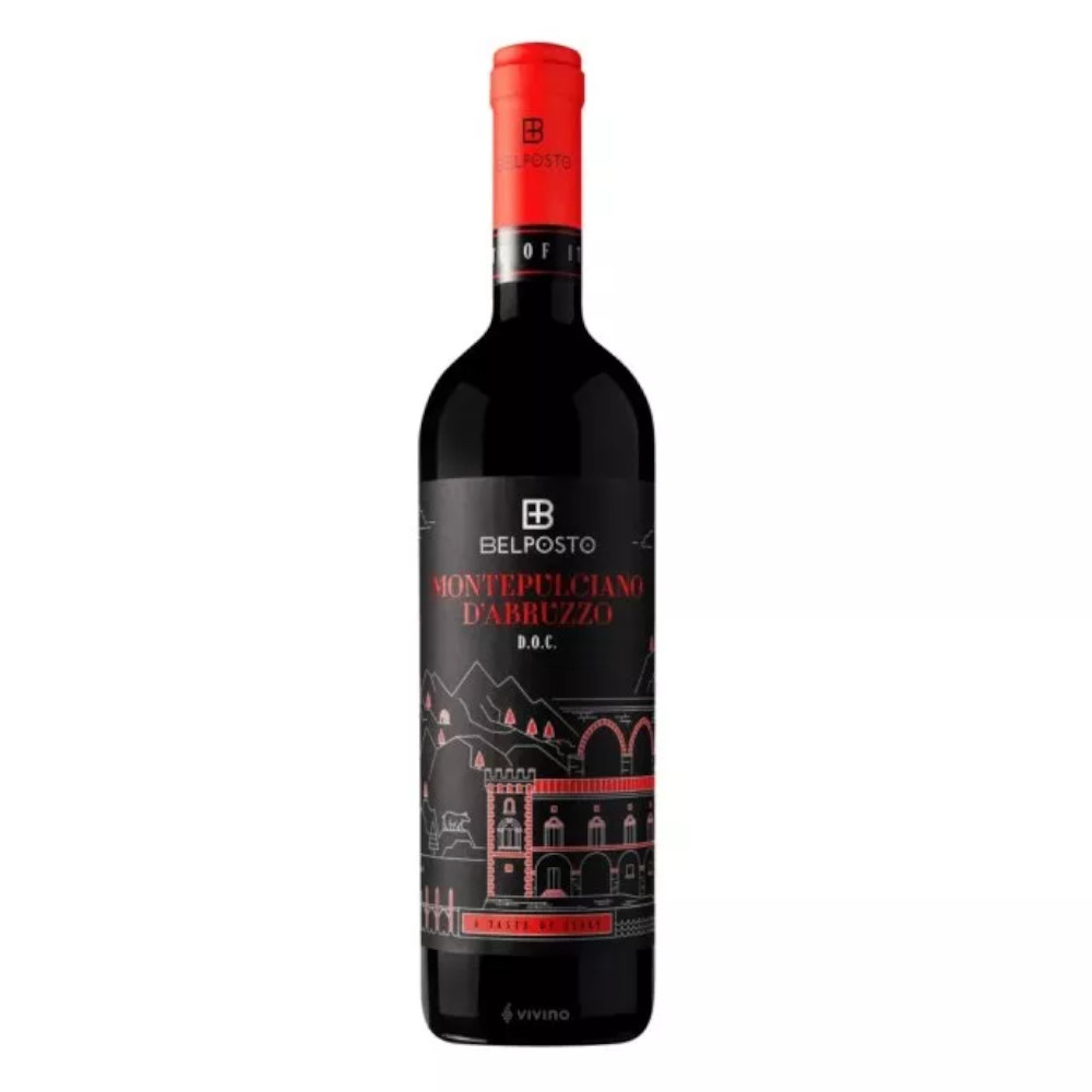 Wino Belposto Montepulciano d'Abruzzo 13,5% czerwone półwytrawne 750 ml